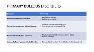 Bullous disease (1) MEDICINE SLIDE FOR HEALTH CARE | PPTX