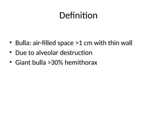 Comprehensive Overview of Bullous Lung Disease: Diagnosis and ...