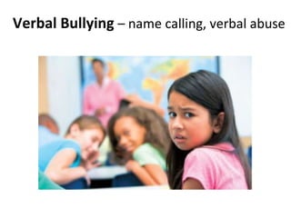 Verbal Bullying  – name calling, verbal abuse 