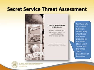 Secret Service Threat Assessment

                           For those who
                           do not think
                           bullying is
                           serious, they
                           should read
                           the report
                           produced by
                           the United
                           States Secret
                           Service and
                           the United
                           States
                           Department of
                           Education.
 