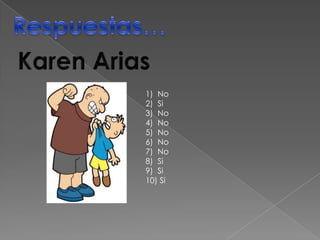 1) No
2) Si
3) No
4) No
5) No
6) No
7) No
8) Si
9) Si
10) Si
 