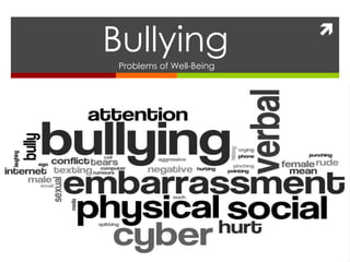 
BullyingProblems of Well-Being
 