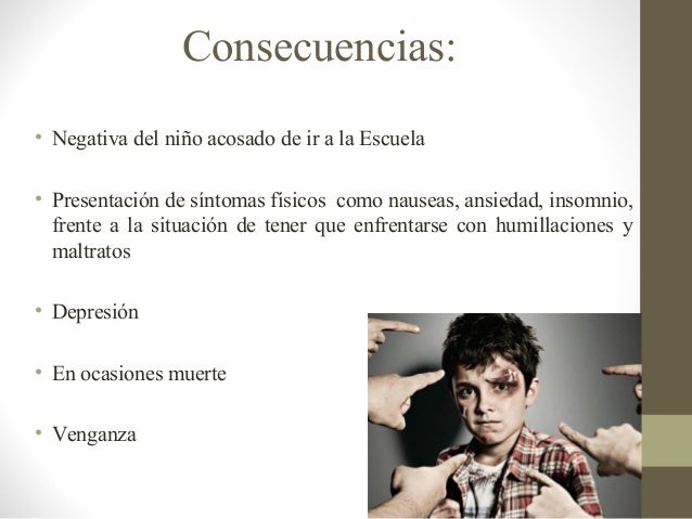 Resultado de imagen para consecuencias del bullying