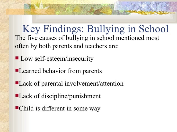 make an essay about bullying at school causes and effects