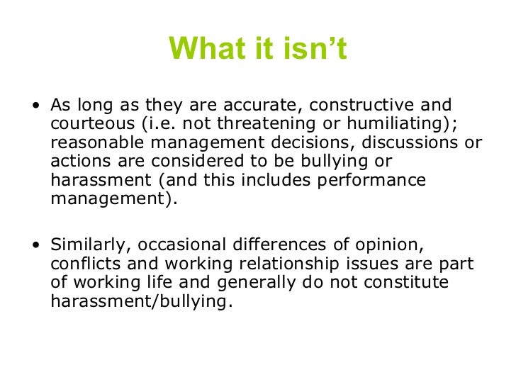 managing bullying and harassment in the N excessive monitoring or micro-managing n being given work unrealistic deadlines stop workplace bullying while harassment is illegal, bullying in the workplace. managing bullying and harassment in the N excessive monitoring or micro-managing n being given work unrealistic deadlines stop workplace bullying while harassment is illegal, bullying in the workplace.