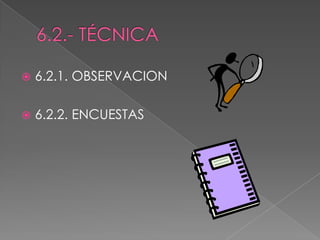  6.2.1. OBSERVACION
 6.2.2. ENCUESTAS
 