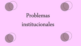 Problemas
institucionales
 