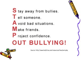 Source: http://www.bullyfree.com/resources/teachers.php
 