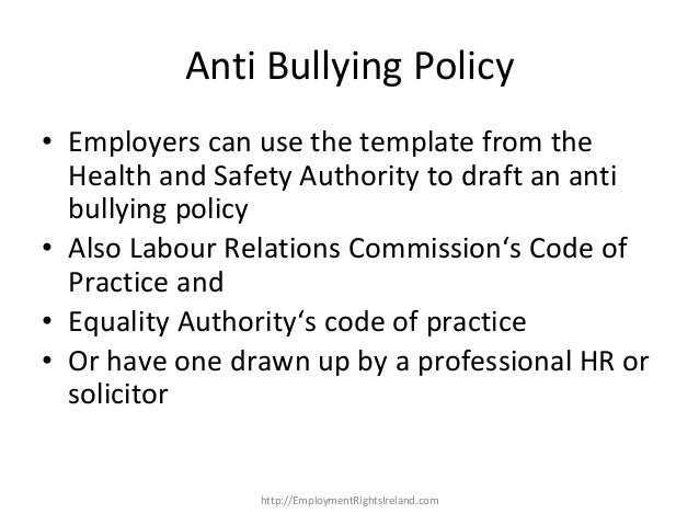 Anti Discrimination Policy Template Bullying In The Irish Workplace How To Deal With Bullying Anti Discrimination Policy Template Bullying In The Irish Workplace How To Deal With Bullying