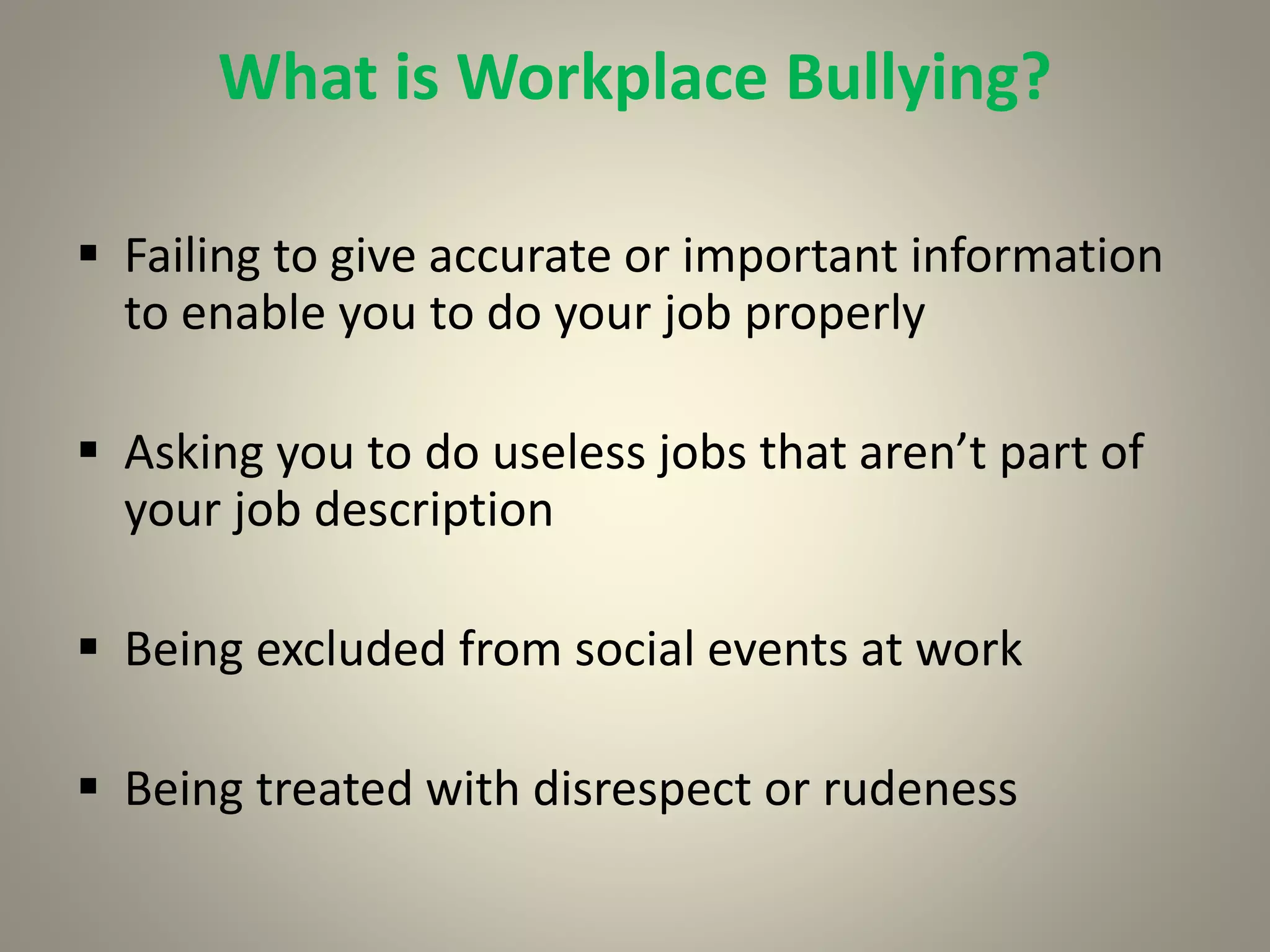 Bullying in the workplace by Craig Kime | PPTX