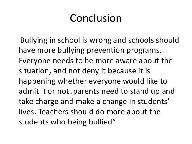 conclusion for bullying essay