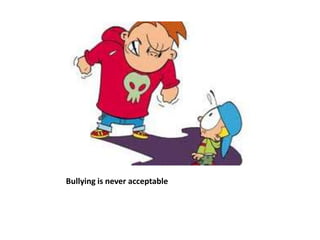 Bullying is never acceptable
 