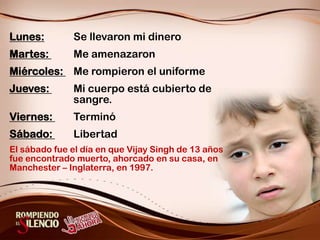 Personas famosas que sufrieron bullying como:Mel GibsonHarrison FordTom CruiseMichelle Pfeiffer