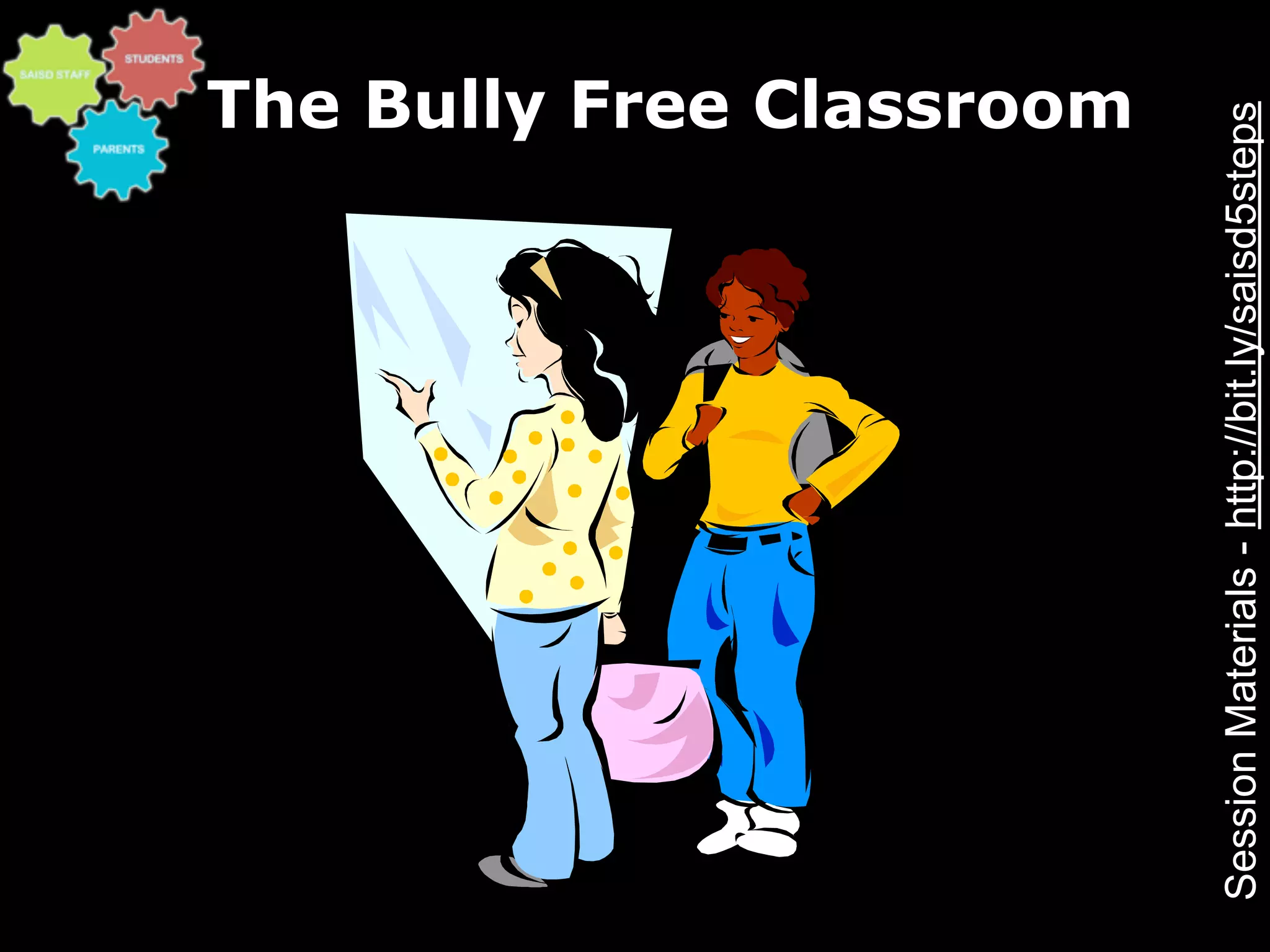 The Bully Free Classroom




Session Materials - http://bit.ly/saisd5steps
 