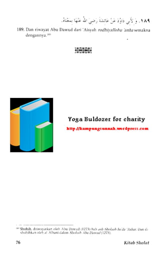 .iul^, q--,irr - 
189. Dan riwayat Abu Dawud dari 'Aisy,ah 
dengannva.l3') 
L:it' :; !.i', ,r I . t ll 
rod h i ya I I o h u hnrl;r semakna 
isrt:rstr?stzl 
;41!]]LUiS .!2i!:i.i 
3" Shohih. driurr'.rkln oleh ,Lru l)aqud 1l27llj bitb,tsh Sholdah bada :lshar. L)an tlt 
shohjhkan olch rrl .lbanj tlalan.lhohnh )hu Duttudt))73). 
Kitnb Sholnt 
 