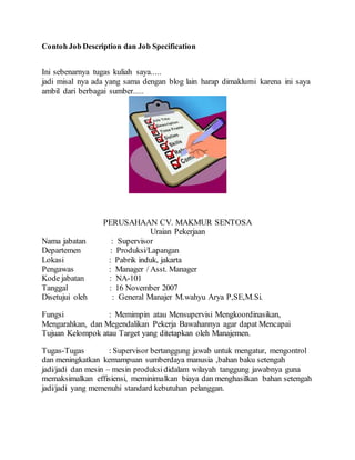 Tugas dan job deskripsi manager keuangan | DOCX