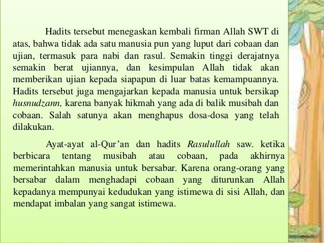 Hadist Tentang Sabar Menghadapi Cobaan Gambar Islami