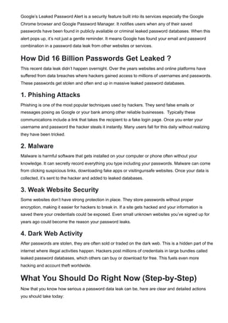 16 Billions Google Leaked Password Alert in 2025 | PDF