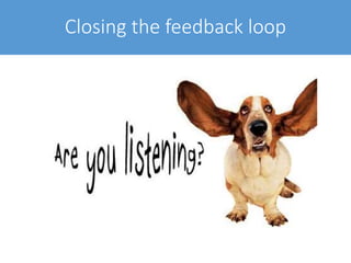 Closing the feedback loop
 