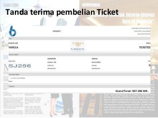 Tanda terima pembelian Ticket
Grand Total: 927.200 IDR.
 