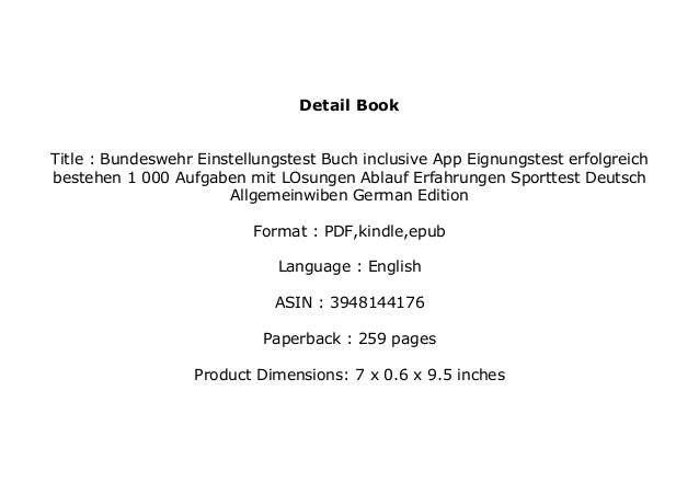 P D F Epub Library Bundeswehr Einstellungstest Buch Inclusive App Eig