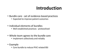 Care bundles for healthcare professionals working in critical care ...
