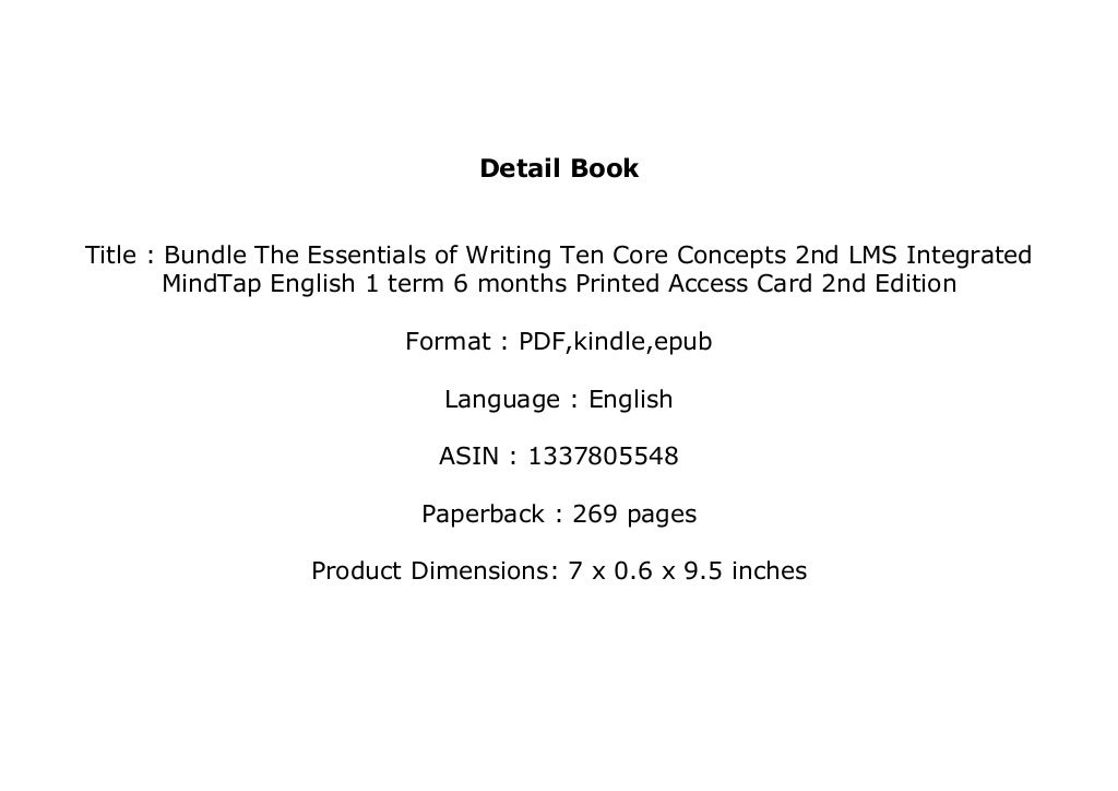 [PDF_DOWNLOAD] Bundle The Essentials of Writing Ten Core Concepts 2…