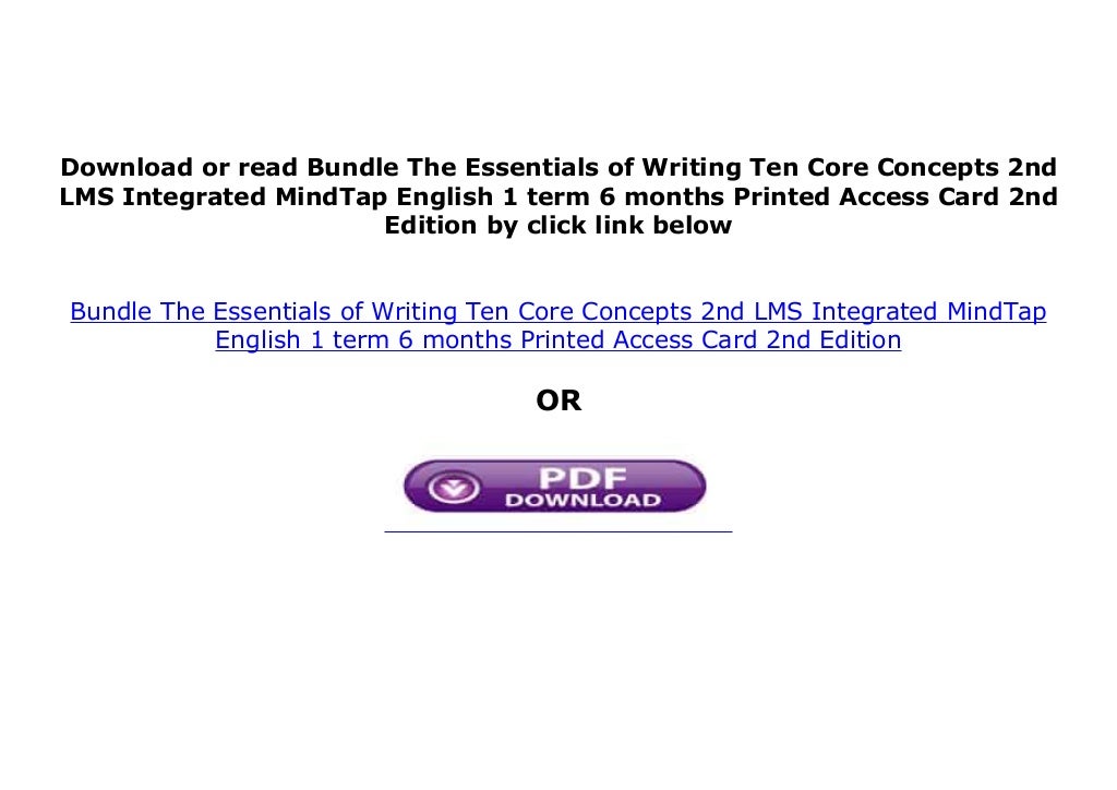 [PDF_DOWNLOAD] Bundle The Essentials of Writing Ten Core Concepts 2…