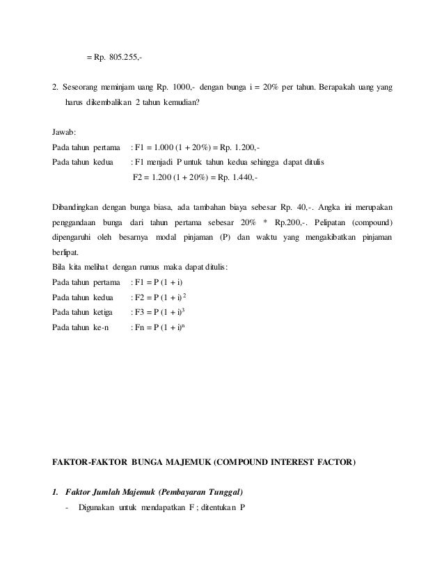 Penurunan Rumus Bunga Tunggal Dan Bunga Majemuk - Matematika Dasar
