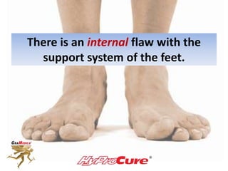 There is an internal flaw with the
support system of the feet.
 