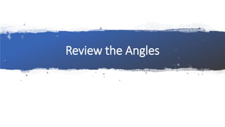 Review the Angles
 