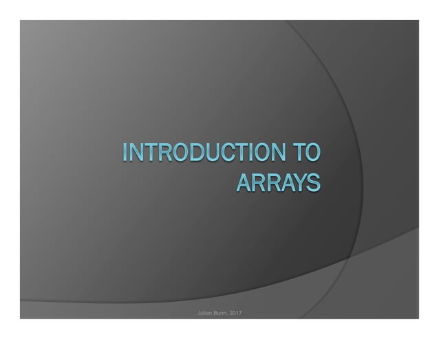 Introduction to Arrays in Programming | PPT