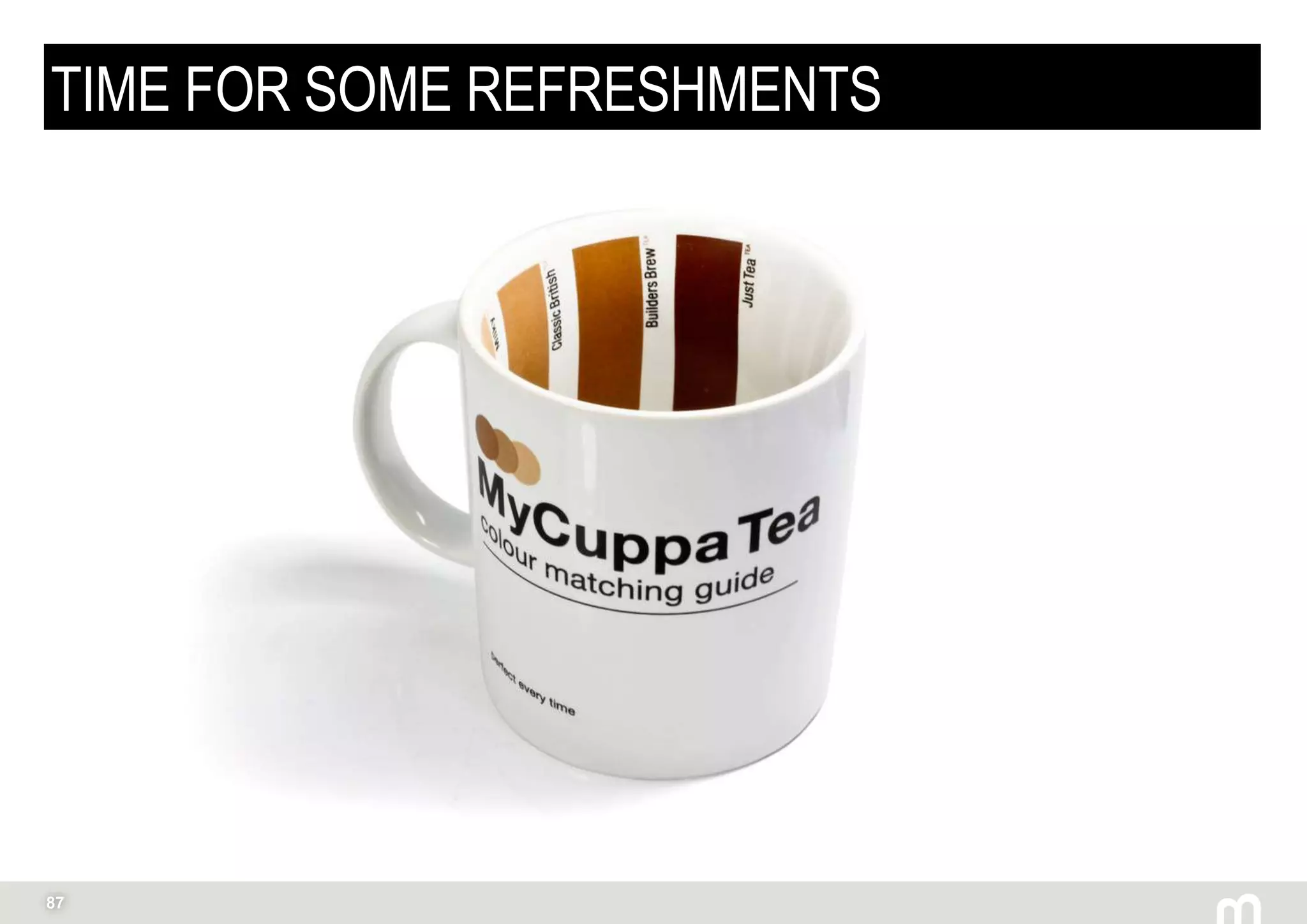 87
TIME FOR SOME REFRESHMENTS
 