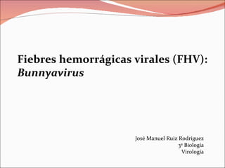 Fiebres hemorrágicas virales (FHV):  Bunnyavirus José Manuel Ruiz Rodríguez 3º Biología Virología 