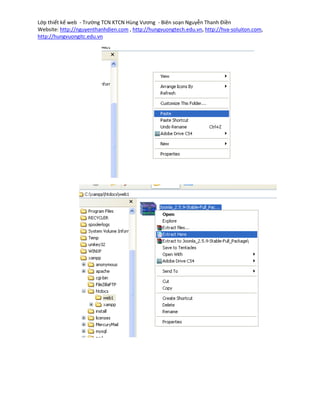 Lớp thiết kế web - Trường TCN KTCN Hùng Vương - Biên soạn Nguyễn Thanh Điền
Website: http://nguyenthanhdien.com , http://hungvuongtech.edu.vn, http://hva-soluiton.com,
http://hungvuongitc.edu.vn
 