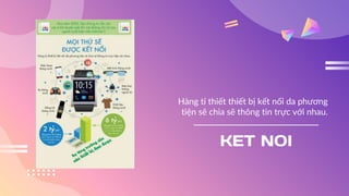 Hàng tỉ thiết thiết bị kết nối da phương
tiện sẽ chia sẽ thông tin trực với nhau.
KET NOI
 