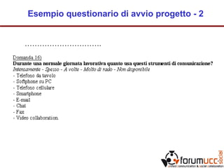 Esempio questionario di avvio progetto - 2
………………………….
 