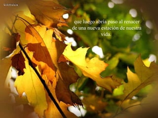 que luego abría paso al renacer de una nueva estación de nuestra vida.  