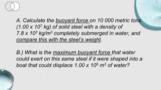 Buoyancy and Archimedes Principle Lecture and Sample Problems | PDF