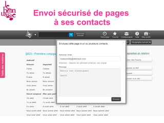 Envoi sécurisé de pages  à ses contacts 