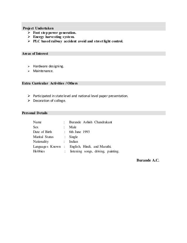 how to write simple resume