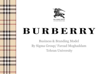 Business & Branding Model
By Sigma Group/ Farzad Moghaddam
Tehran University
 