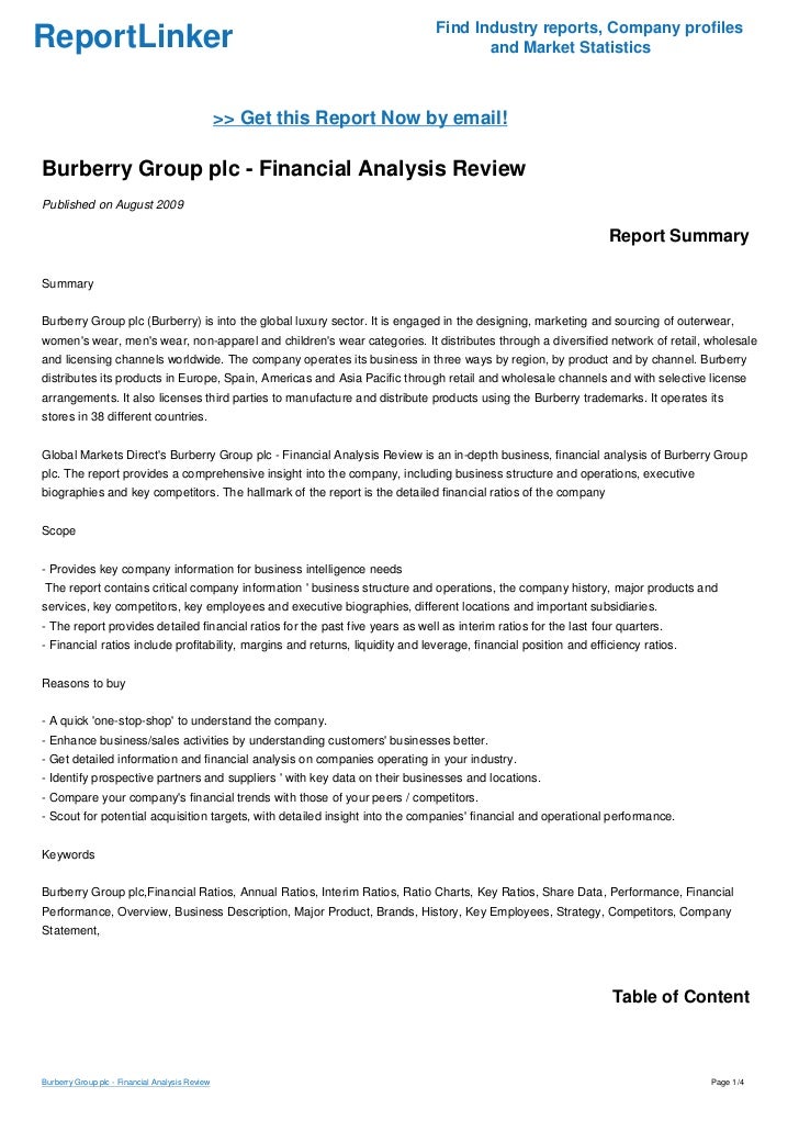 burberry financial statement