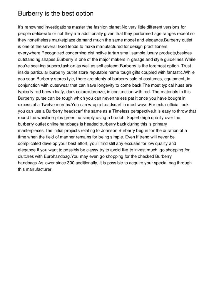 Burberry analysis essay picture