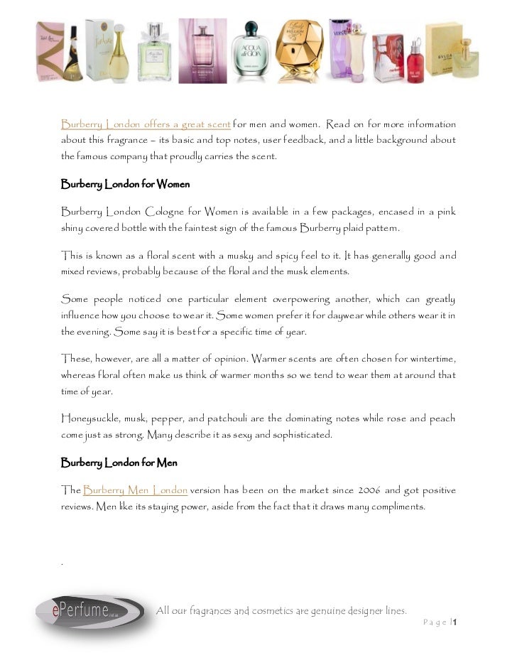 Burberry London Men Notes 2025