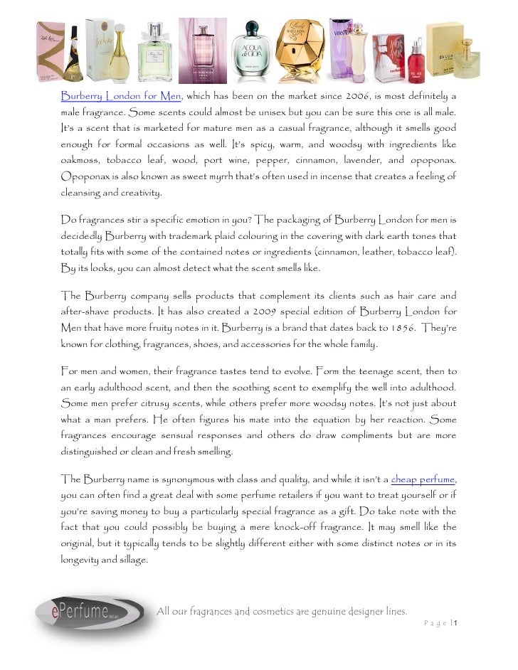 what does burberry london smell like