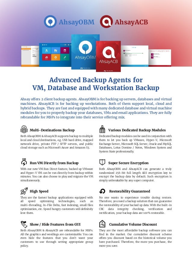Ahsay Backup Software version 7