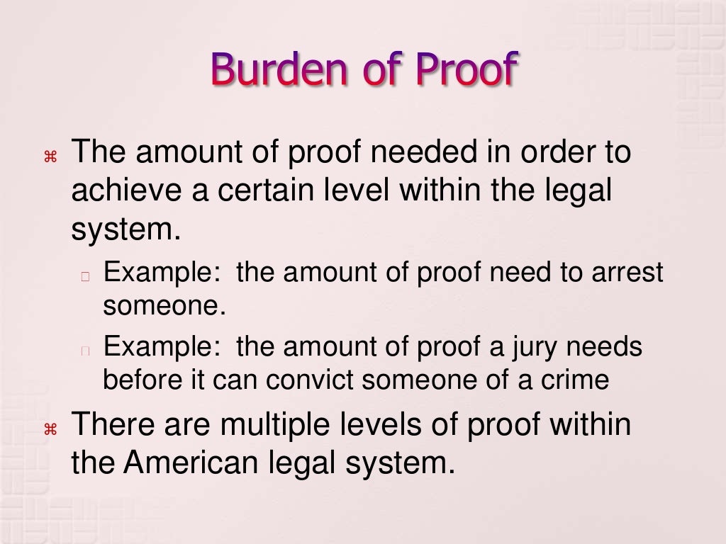 Burden of proof