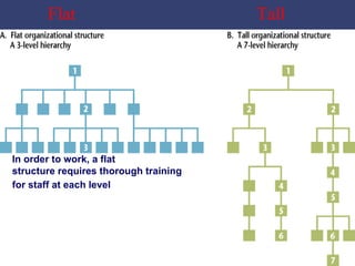 Flat Tall In order to work, a flat structure requires thorough training for staff at each level   