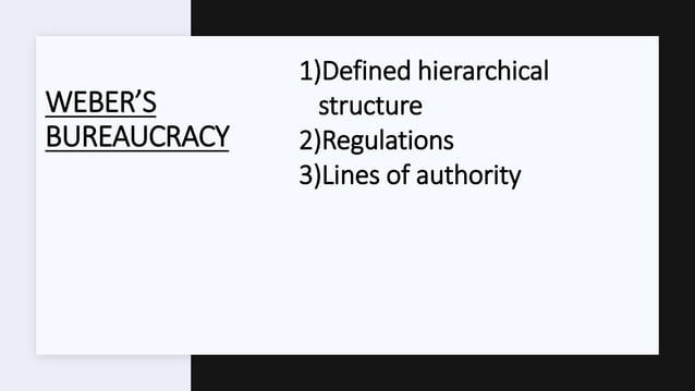 Max Weber's Bureaucratic Management Theory | PPTX | Business | Business ...